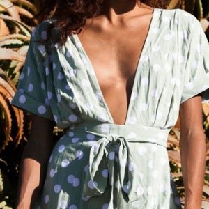 Mara Hoffman Jumpsuit Polka Dot Mint Green Size 2
